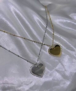 Collier coeur gravure