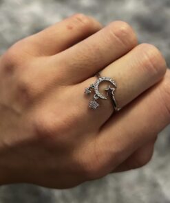 Bague lune etoilé