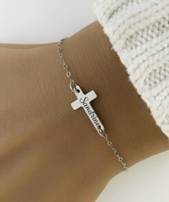 Bracelet croix personnalisé