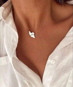 Collier Carte pays + gravure