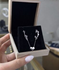 Collier 2 prénoms + cœur