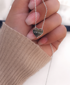 Collier cœur gravure